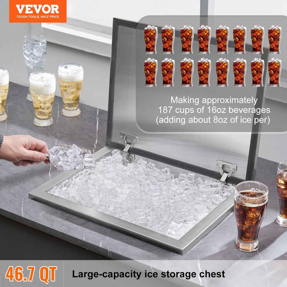 FG-SKU2 - 46.7qt Stainless Steel Drop-In Ice Chest for Outdoor Events