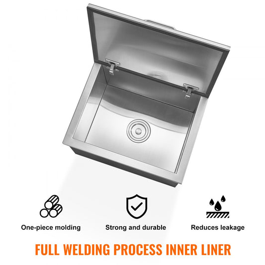 FG-SKU2 - 46.7qt Stainless Steel Drop-In Ice Chest for Outdoor Events