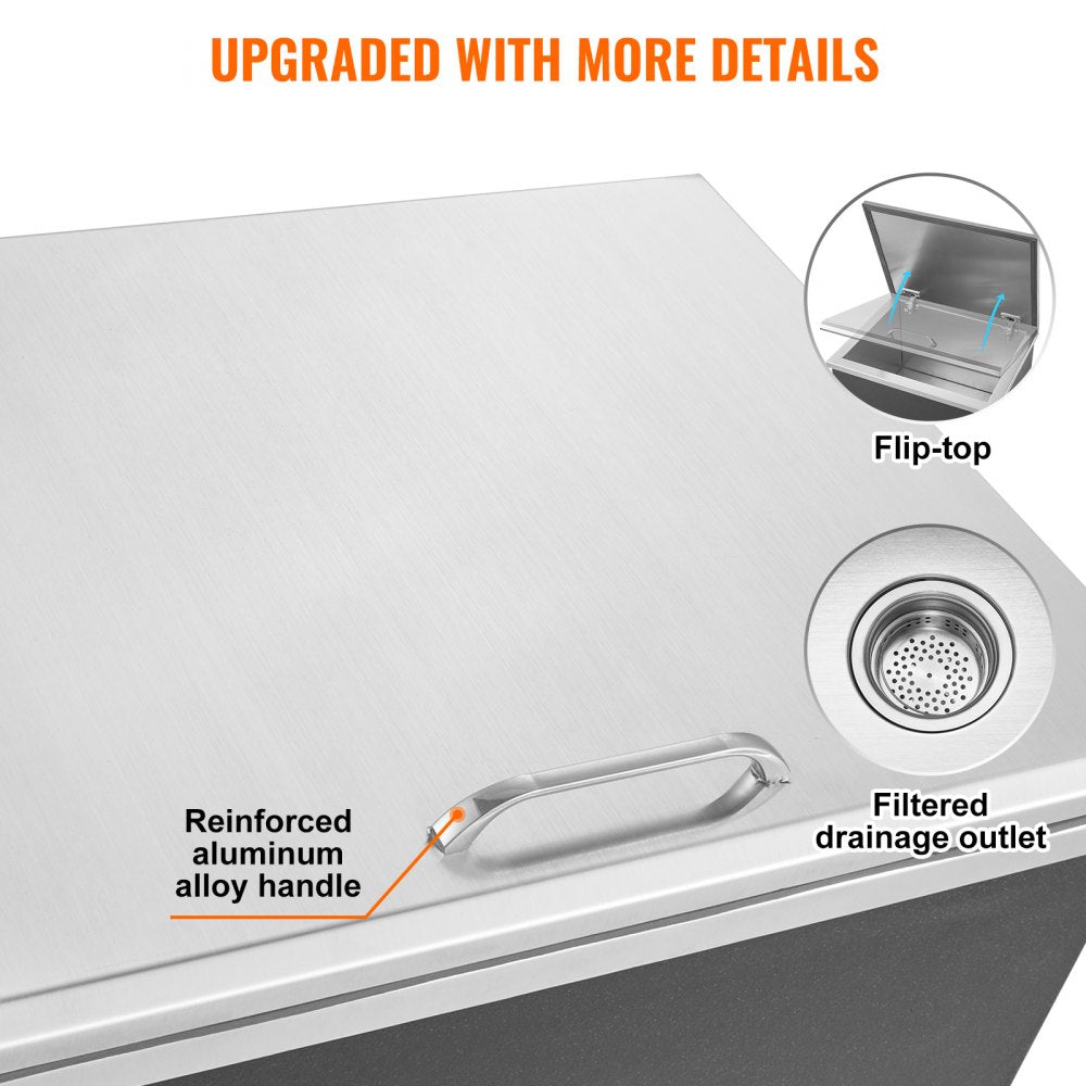 FG-SKU2 - 46.7qt Stainless Steel Drop-In Ice Chest for Outdoor Events