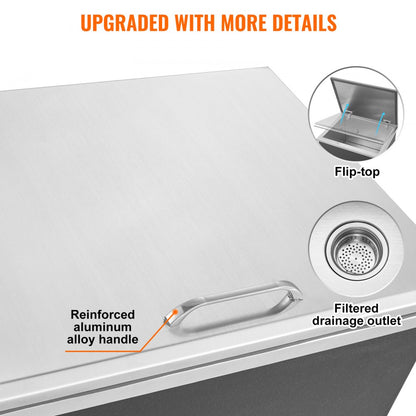 FG-SKU2 - 46.7qt Stainless Steel Drop-In Ice Chest for Outdoor Events