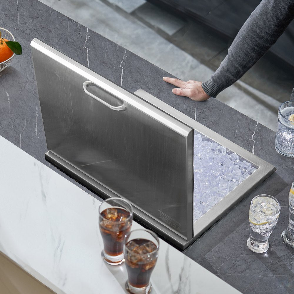FG-SKU2 - 46.7qt Stainless Steel Drop-In Ice Chest for Outdoor Events