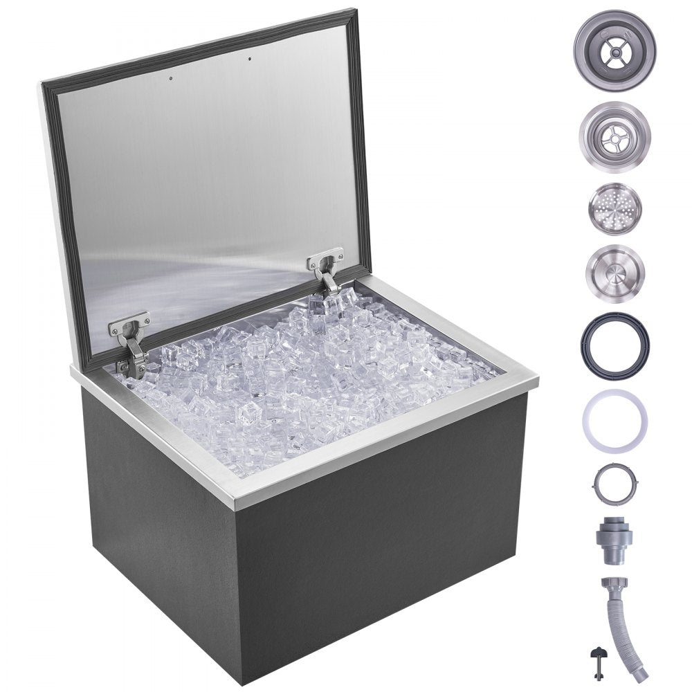 FG-SKU2 - 46.7qt Stainless Steel Drop-In Ice Chest for Outdoor Events