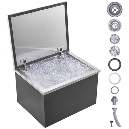 FG-SKU2 - 46.7qt Stainless Steel Drop-In Ice Chest for Outdoor Events