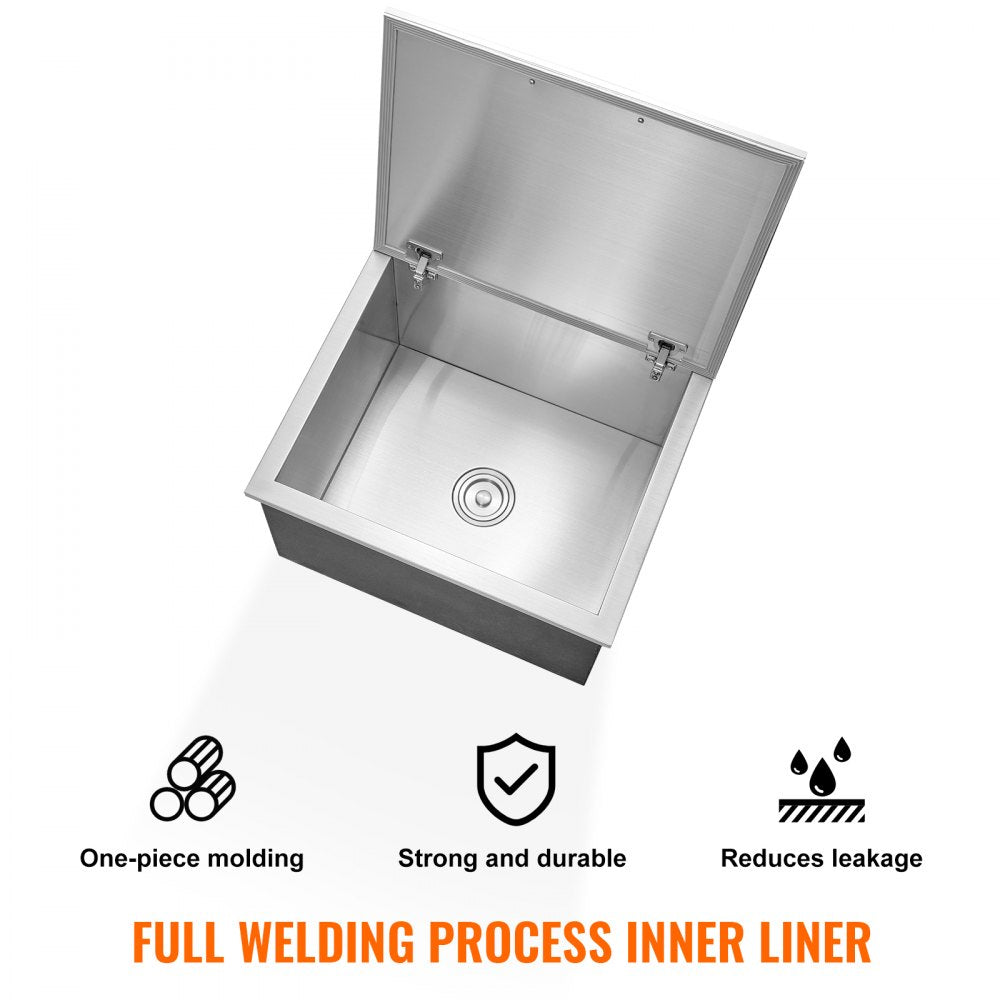 FG-SKU4 - 40qt Stainless Steel Drop-In Ice Cooler for Outdoor Use