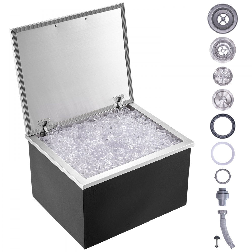 FG-SKU4 - 40qt Stainless Steel Drop-In Ice Cooler for Outdoor Use