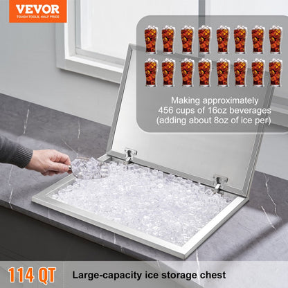 FG-SKU5 - 28" Stainless Steel Drop-In Ice Chest for Outdoor Entertainment