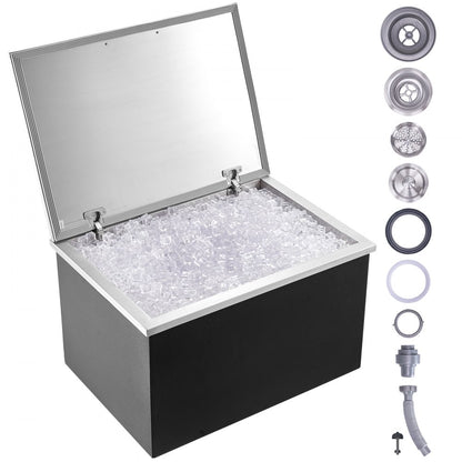FG-SKU5 - 28" Stainless Steel Drop-In Ice Chest for Outdoor Entertainment