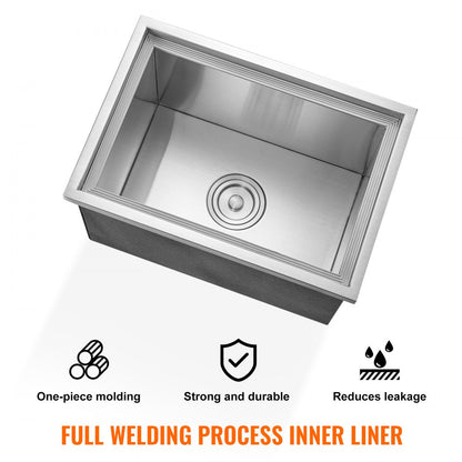 FG-SKU7 - 20"x14"x12" Stainless Steel Drop-in Ice Cooler for Outdoor Use