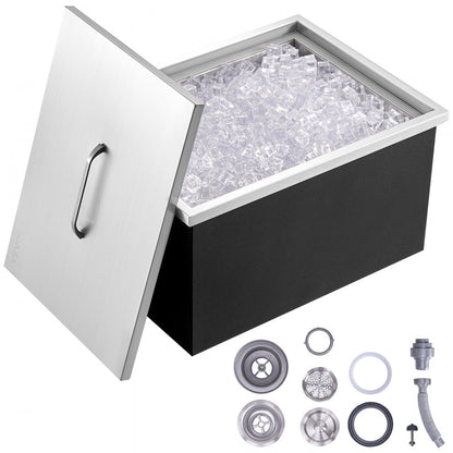 FG-SKU7 - 20"x14"x12" Stainless Steel Drop-in Ice Cooler for Outdoor Use