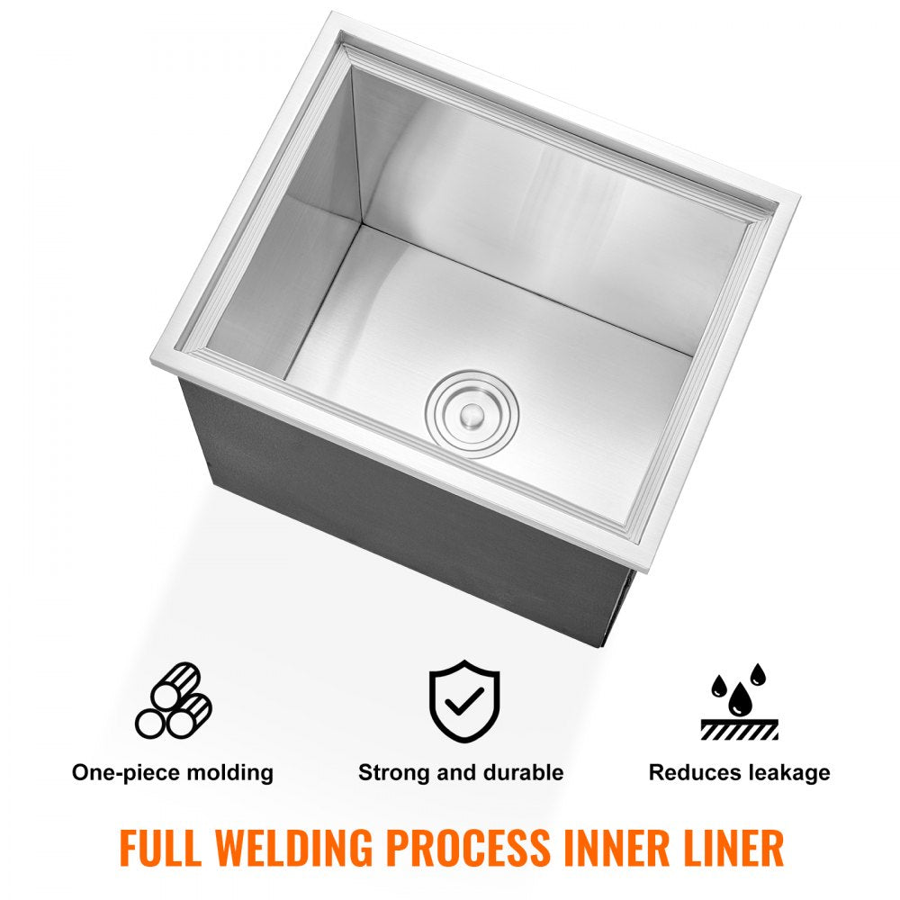 FG-SKU9 - 40qt Stainless Steel Drop-in Ice Cooler for Outdoor Use