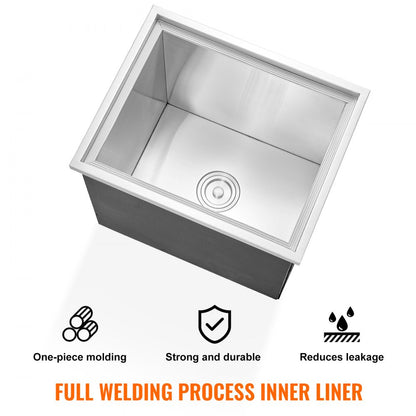 FG-SKU9 - 40qt Stainless Steel Drop-in Ice Cooler for Outdoor Use