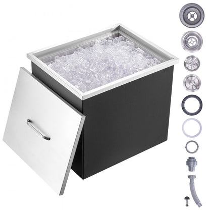 FG-SKU9 - 40qt Stainless Steel Drop-in Ice Cooler for Outdoor Use