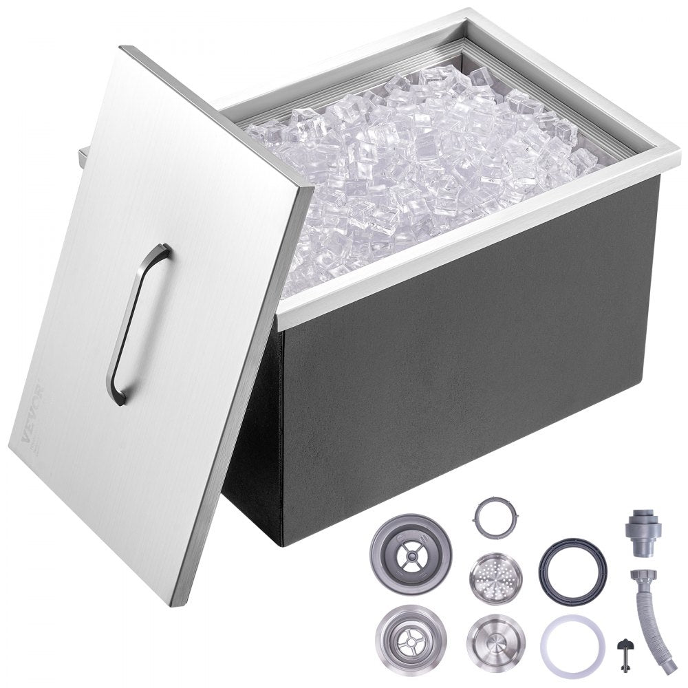 FG-SKU8 - 22"L Stainless Steel Drop-In Ice Chest with Superior Insulation