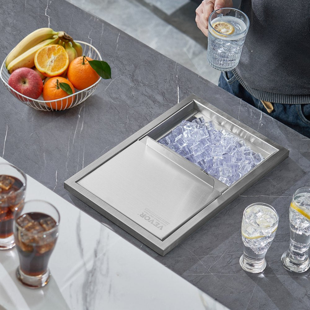 FG-SKU10 - 28QT Stainless Steel Outdoor Ice Chest with Sliding Cover