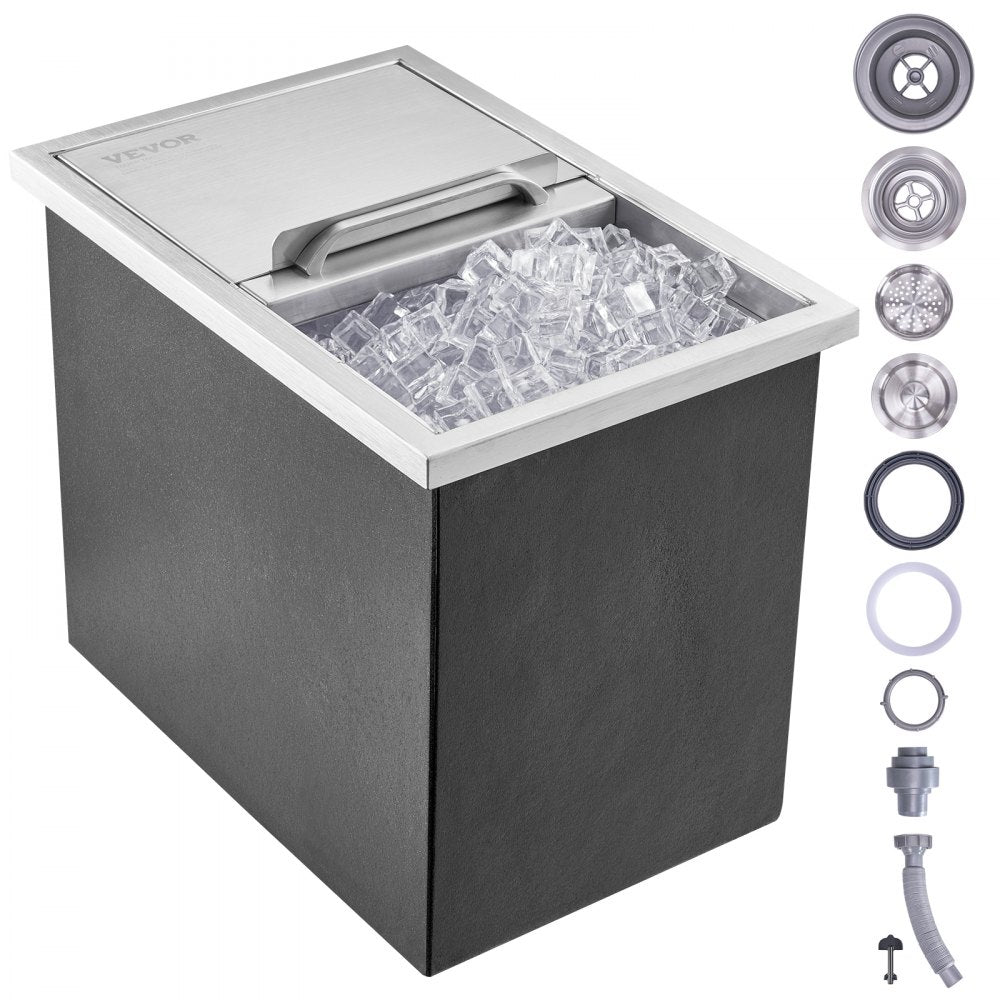FG-SKU10 - 28QT Stainless Steel Outdoor Ice Chest with Sliding Cover
