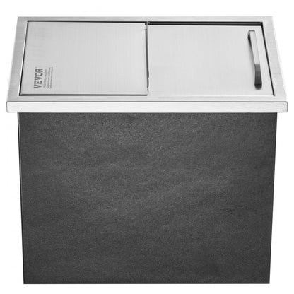 FG-SKU10 - 28QT Stainless Steel Outdoor Ice Chest with Sliding Cover