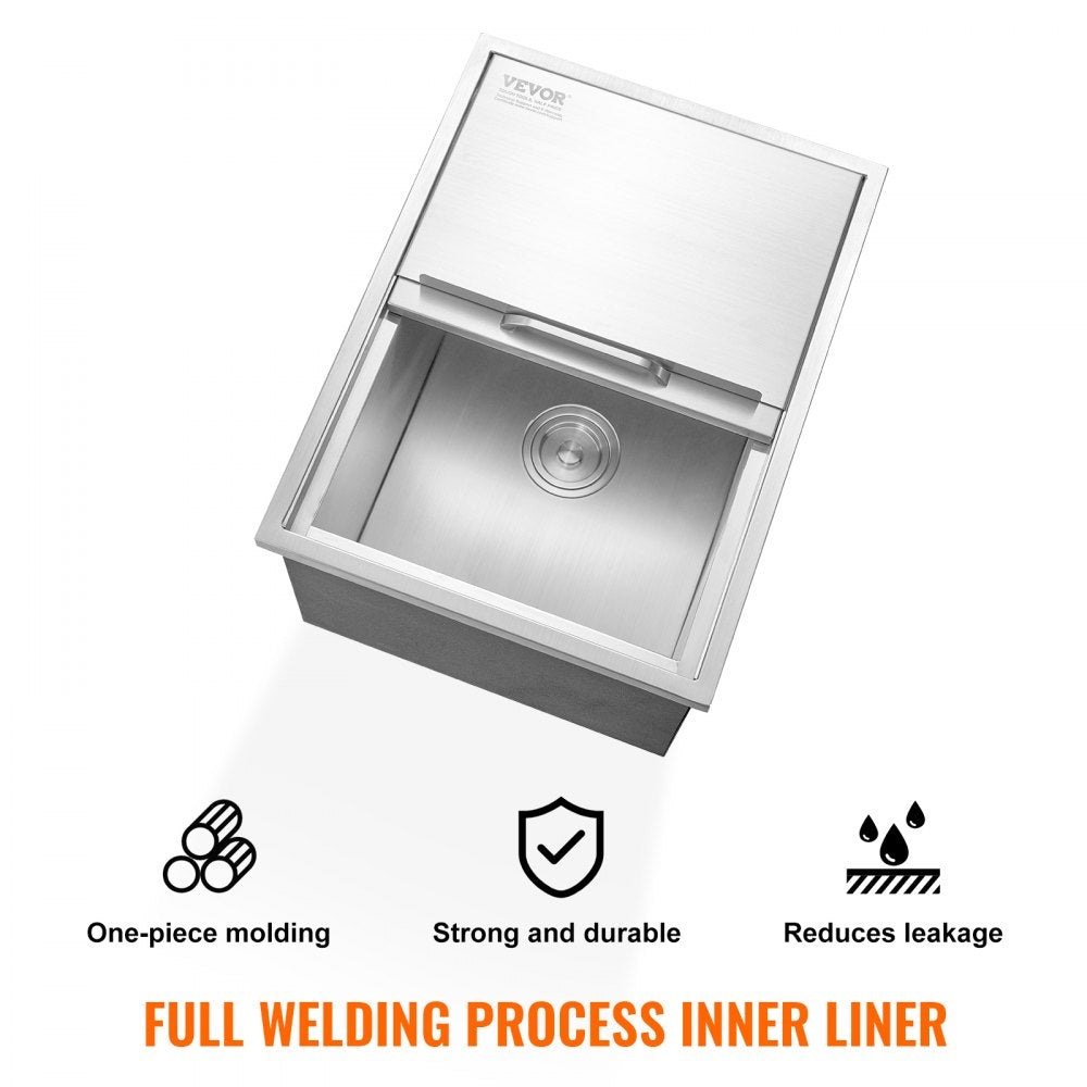 FG-SKU11 - 24"L Stainless Steel Drop-In Ice Chest for Outdoor Kitchens