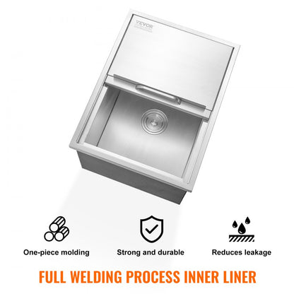 FG-SKU11 - 24"L Stainless Steel Drop-In Ice Chest for Outdoor Kitchens