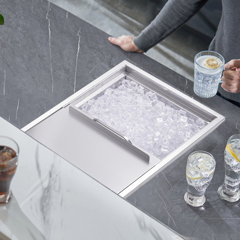 FG-SKU11 - 24"L Stainless Steel Drop-In Ice Chest for Outdoor Kitchens