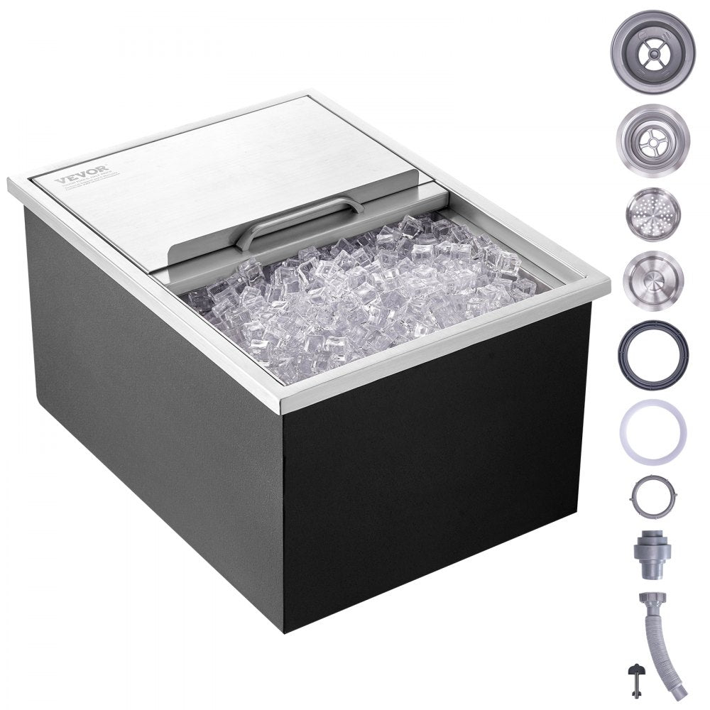 FG-SKU11 - 24"L Stainless Steel Drop-In Ice Chest for Outdoor Kitchens