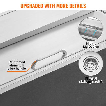 FG-SKU12 - 36"L Stainless Steel Drop-In Ice Chest for Outdoor Use