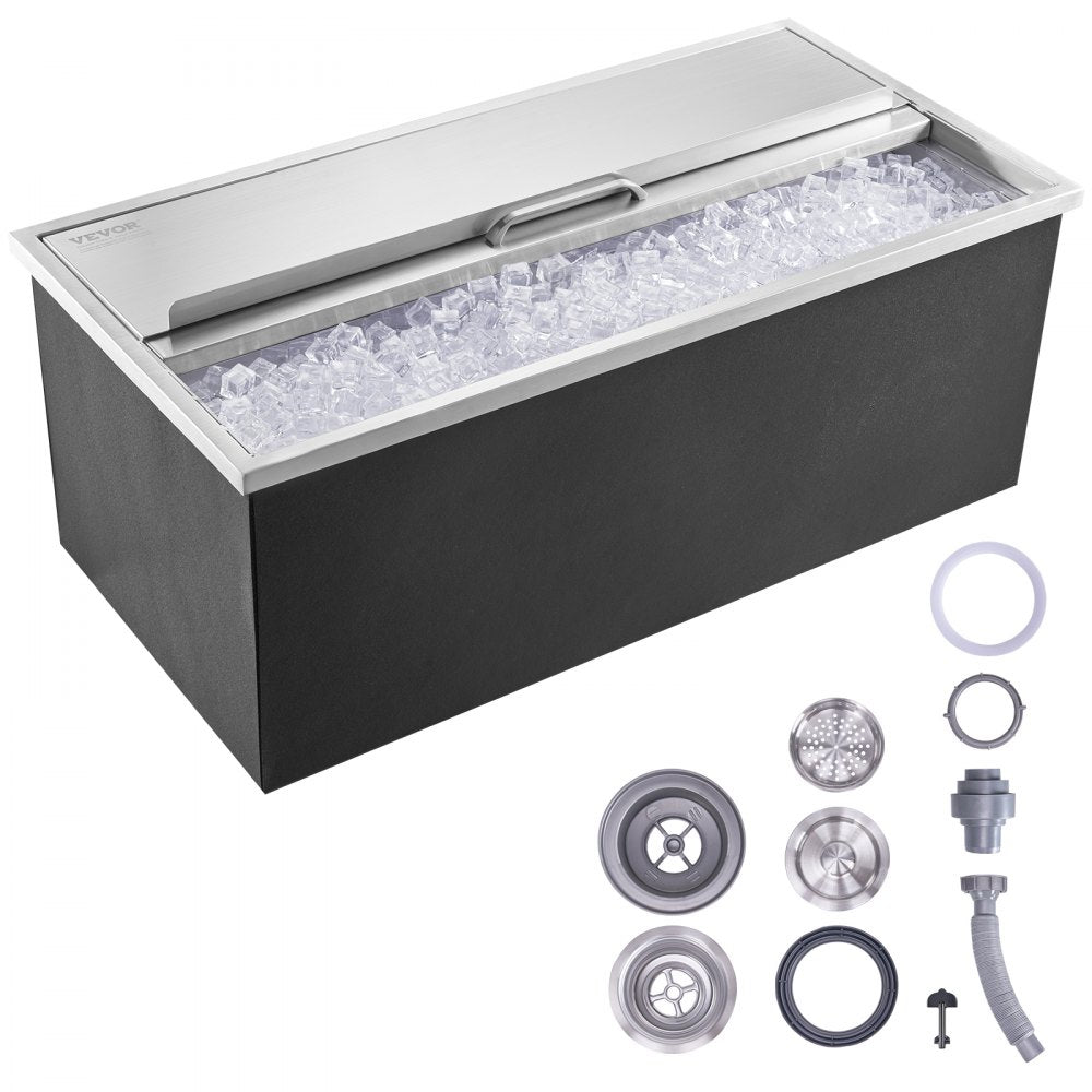 FG-SKU12 - 36"L Stainless Steel Drop-In Ice Chest for Outdoor Use