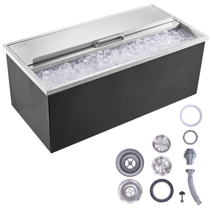 FG-SKU12 - 36"L Stainless Steel Drop-In Ice Chest for Outdoor Use