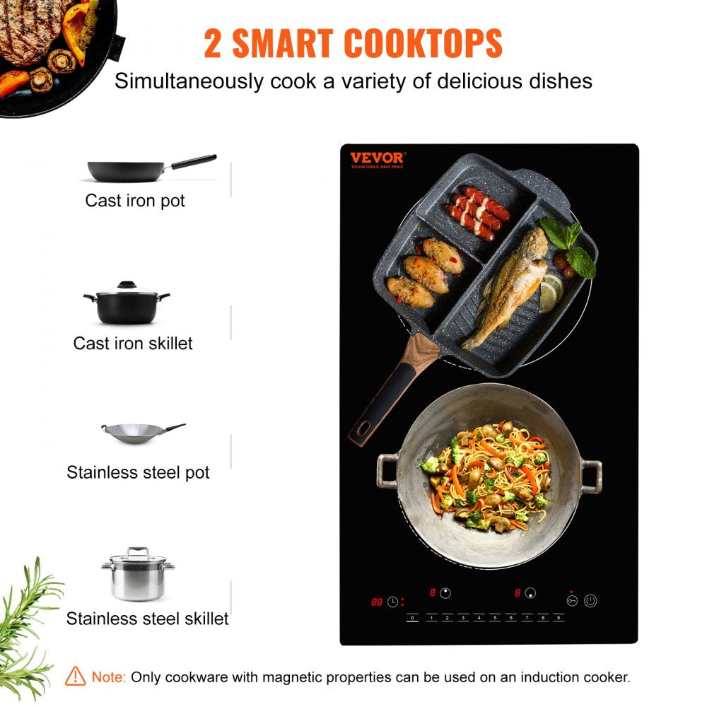I2V-04 - 2-Burner Induction Cooktop with Touch Panel and Timer