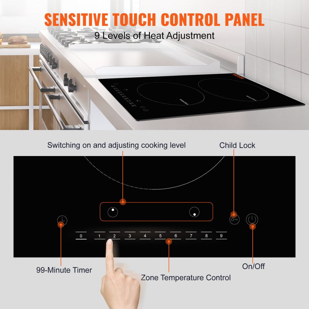 I2V-04 - 2-Burner Induction Cooktop with Touch Panel and Timer