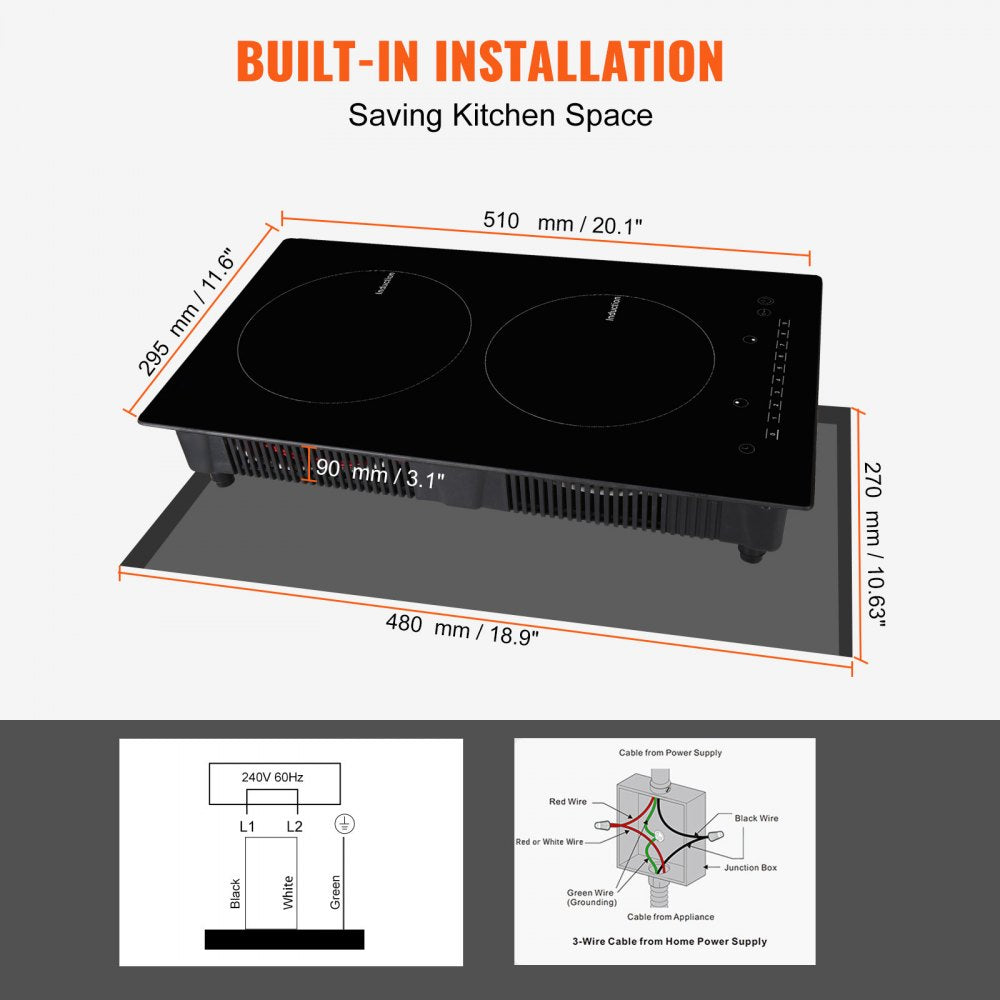 I2V-04 - 2-Burner Induction Cooktop with Touch Panel and Timer