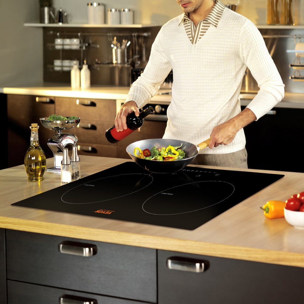 LI2H-111 - 2-Burner Induction Cooktop with Touch Control and Black Glass Design