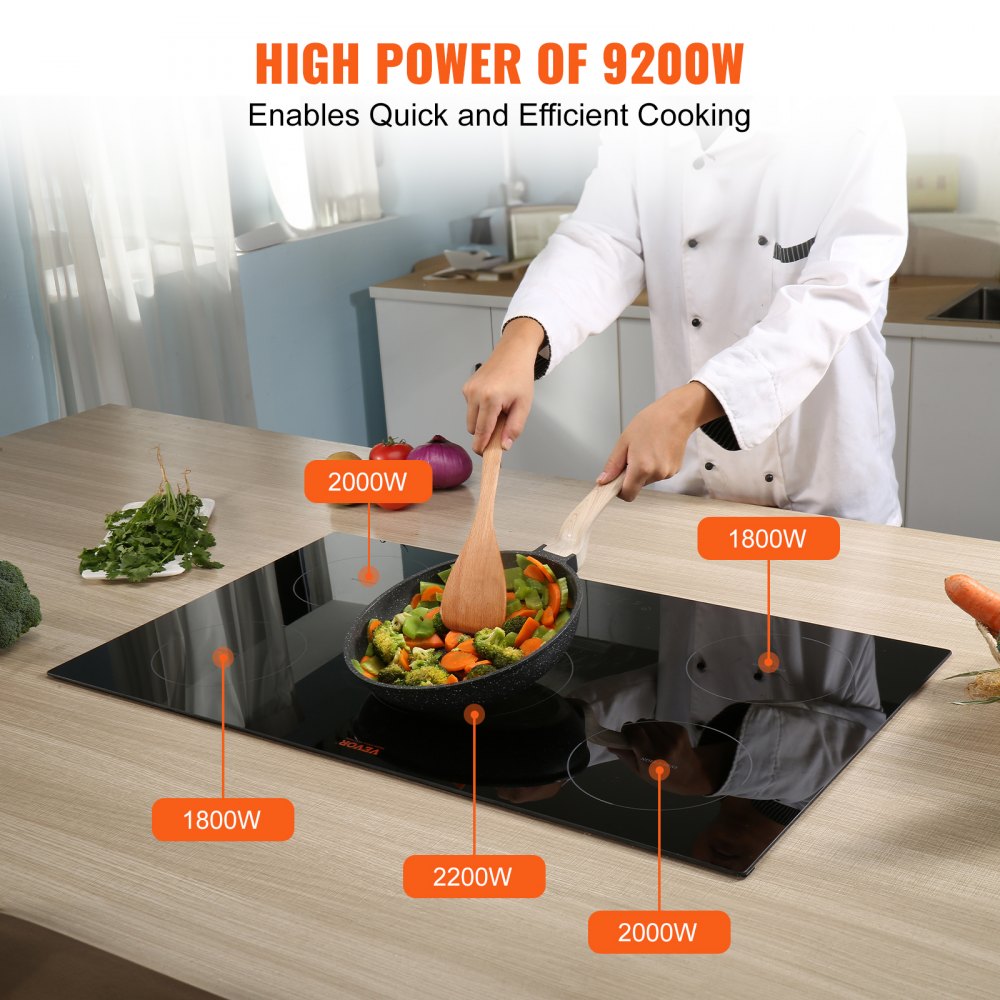 LI5-01 - 36" VEVOR Induction Cooktop with Child Safety Lock and Fast Heating