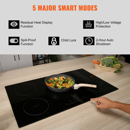 LI5-01 - 36" VEVOR Induction Cooktop with Child Safety Lock and Fast Heating