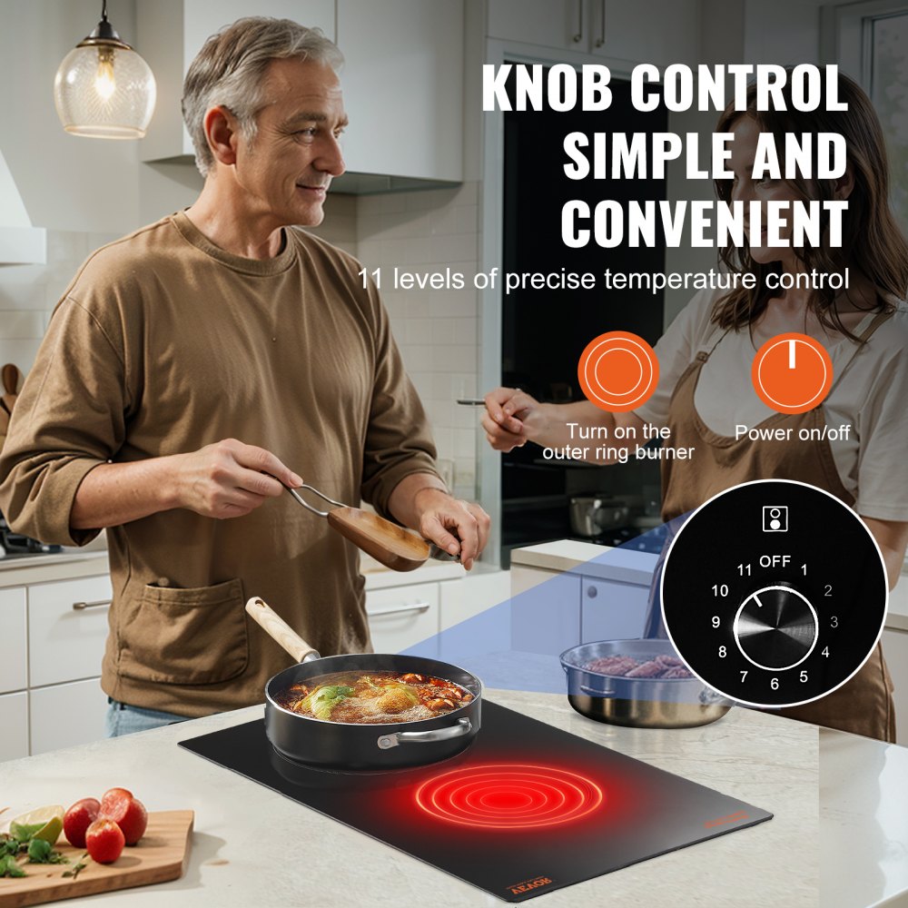 LT2V-31 - 2-Burner 20.1x11.6" Built-In Electric Cooktop with Knob Control