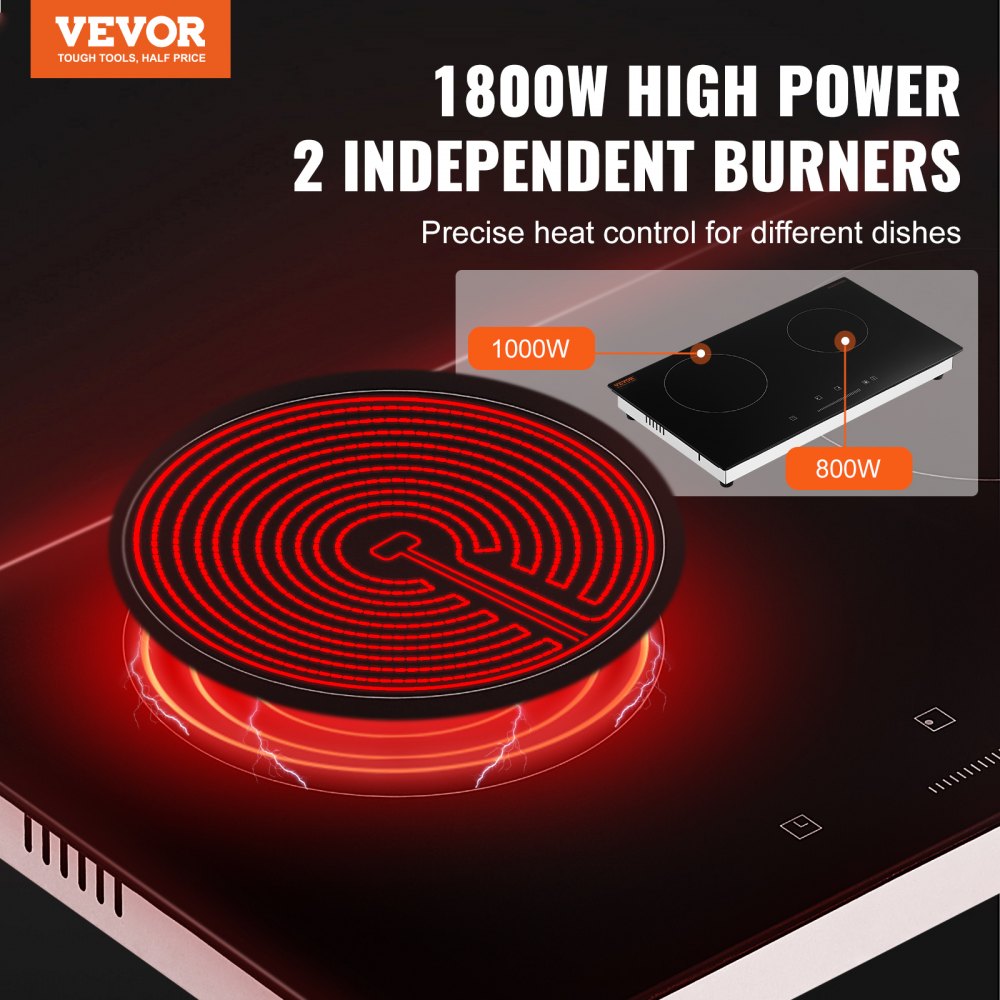 LT2H-05 - 2-Burner Electric Cooktop with Timer & Slider Control Panel