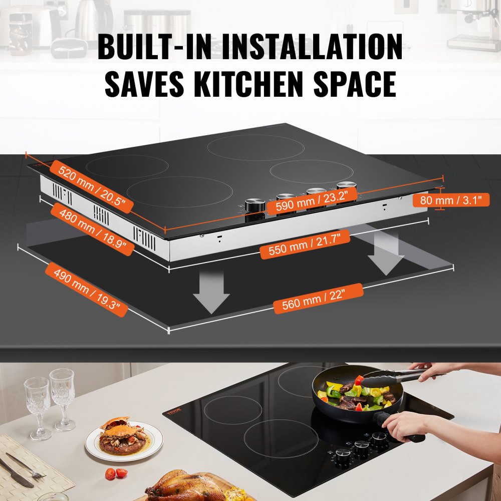 LT4-79 - 23.2x20.5" Electric Cooktop with Easy Knob Control