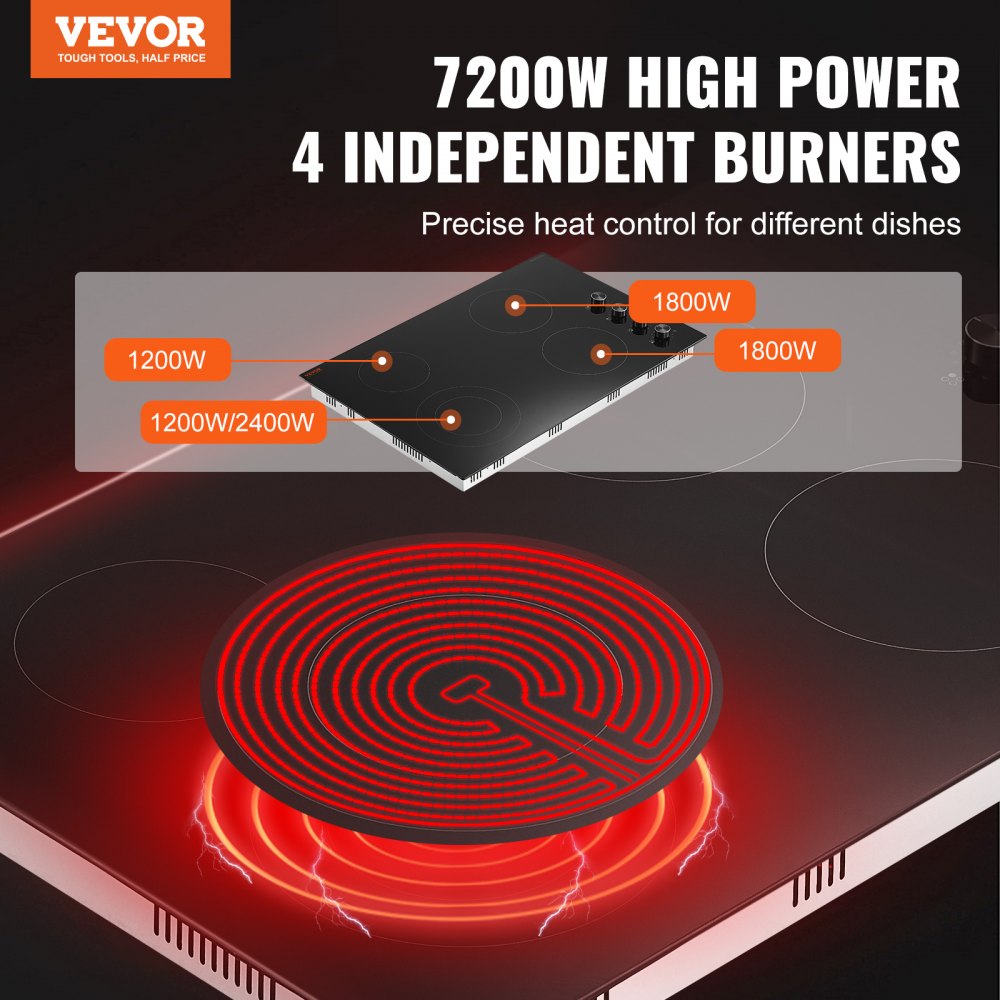LT4-61 - 30.3x20.5 inch 4-Burner Electric Cooktop with Easy Knob Control
