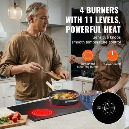 LT4-61 - 30.3x20.5 inch 4-Burner Electric Cooktop with Easy Knob Control