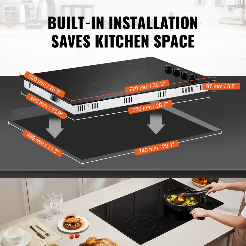 LT4-61 - 30.3x20.5 inch 4-Burner Electric Cooktop with Easy Knob Control