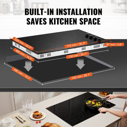 LT4-61 - 30.3x20.5 inch 4-Burner Electric Cooktop with Easy Knob Control
