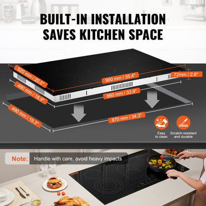 LT5-33 - 5-Burner Built-in Electric Cooktop with Slider Controls, 35.4"x20.5"