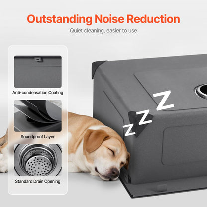 T252209RB0 - 25x22" Stainless Steel Kitchen Sink Workstation with Noise Reduction