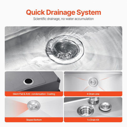 T302209RS1 - 30x22" Stainless Steel Drop-In Sink with Workstation Design