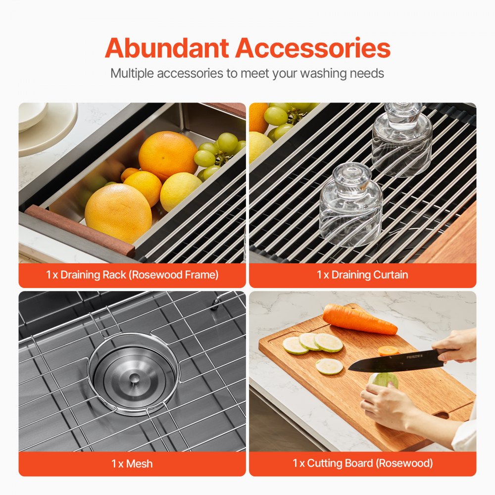 T332209RB1 - 33x22" Stainless Steel Farmhouse Sink with Soundproof Noise Reduction