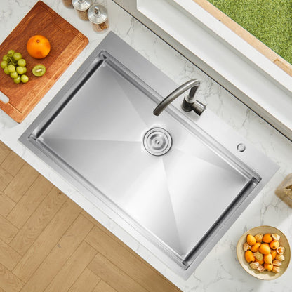 T332209RS1 - 33x22" Stainless Steel Drop-In Kitchen Sink Workstation