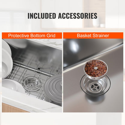 KM-SC-2302-SKU3 - Durable 304 Stainless Steel Drop-In Kitchen Sink