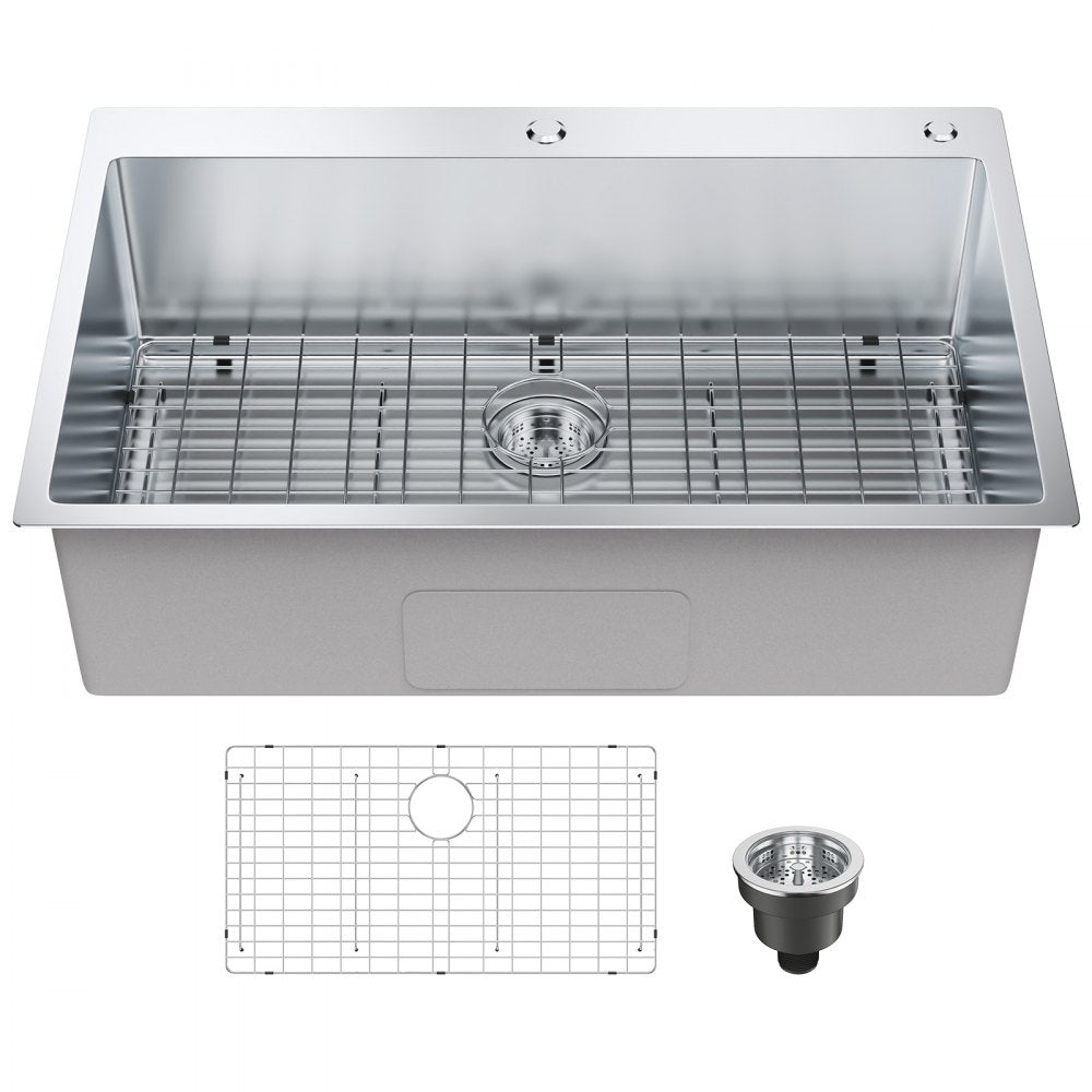 KM-SC-2302-SKU3 - Durable 304 Stainless Steel Drop-In Kitchen Sink