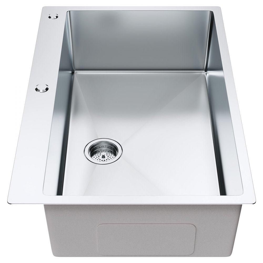 KM-SC-2302-SKU3 - Durable 304 Stainless Steel Drop-In Kitchen Sink
