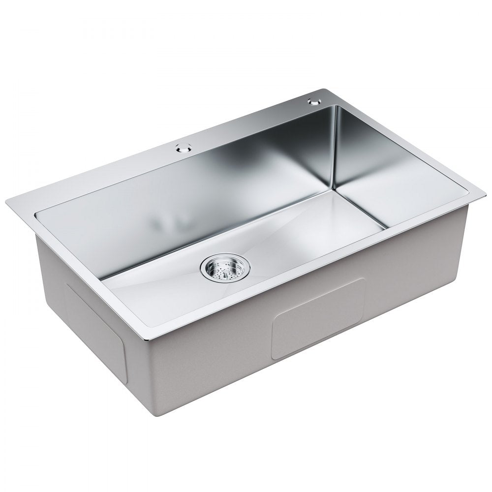 KM-SC-2302-SKU3 - Durable 304 Stainless Steel Drop-In Kitchen Sink