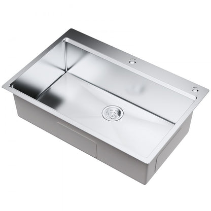 KM-SC-2302-SKU2 - 33" Stainless Steel Drop-In Sink with Accessories